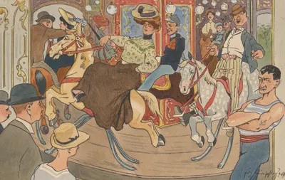 Карусель by Фриц Шёнпфлуг, 1907 — digital art print download