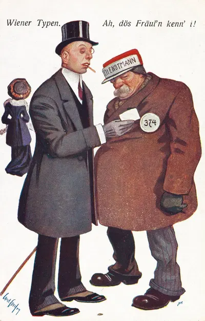 Венские типы – Ах, эту девушку я знаю! by Фриц Шёнпфлуг, 1910 — digital art print download