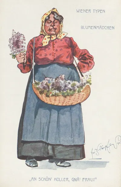 Венские типы; Цветочные девушки by Фриц Шёнпфлуг, 1905 — digital art print download