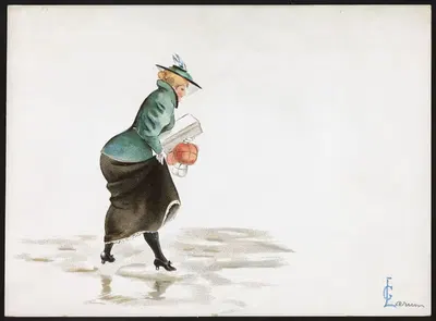 Женщина с рождественскими подарками на льду by Густав Лэрюм, 1897 — digital art print download