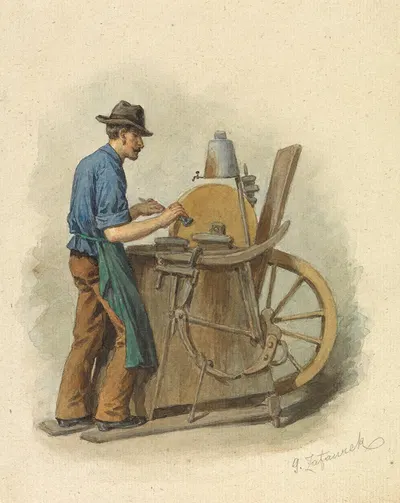 Резчик ножниц by Густав Зафарек, 1893 — digital art print download