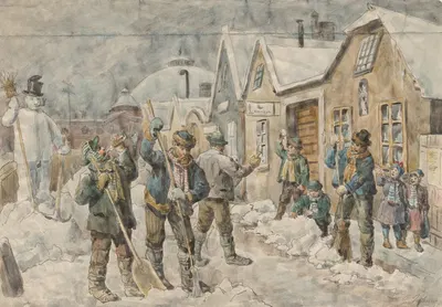 Снееграбители by Густав Зафарек, 1880 — digital art print download