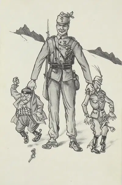 Военная карикатура by Ханс Хаузнер, 1914 — digital art print download