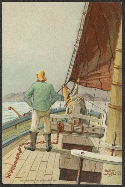 Man on a ship by Hjalmar Johnssen — digital art print download
