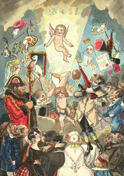 Scene mit Staberl by Johann Peter Lyser, 1848 — digital art print download