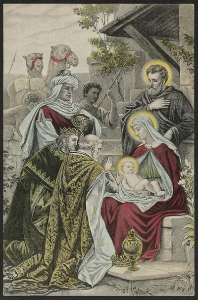 Christmas card with motif from the Christmas Gospel by John Fredrikson Bog & Kunstfolag — digital art print download