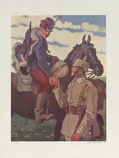 Верные оруженосцы by Карл Александр Вилке, 1915 — digital art print download