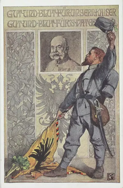 Хорошо и кровь за нашего императора, хорошо и кровь за родину by Карл Фридрих Гсур, 1914 — digital art print download