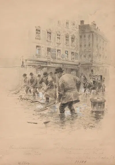 Метеорологическая катастрофа Вена 7 июня by Мориц Ледели, 1894 — digital art print download