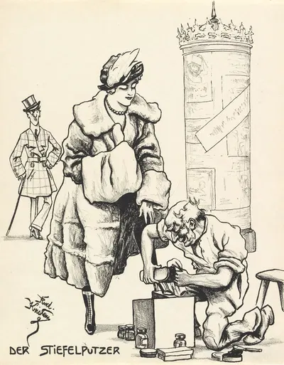 Чистильщик сапог by Рудольф Кристен, 1921 — digital art print download