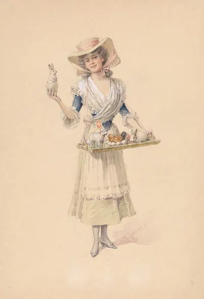 Osterhasenverkäufern by Theodor Zasche, 1900 — digital art print download