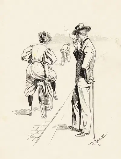 Studie zu Radfahrsport by Theodor Zasche, 1900 — digital art print download