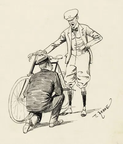 Studie zu Radfahrsport by Theodor Zasche, 1900 — digital art print download
