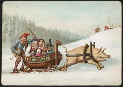 Юмористический рождественский мотив by Вильгельм Ларсен — digital art print download