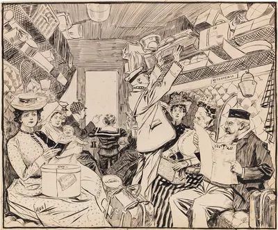 Железнодорожный вагон by Эдвард Кукуэль, 1901 — digital art print download
