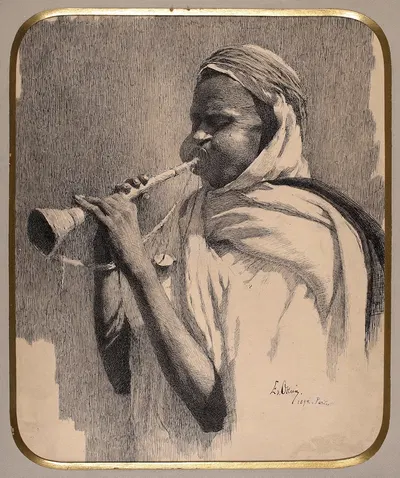 Араб, играющий на трубе by Эдвард Окун, 1894 — digital art print download