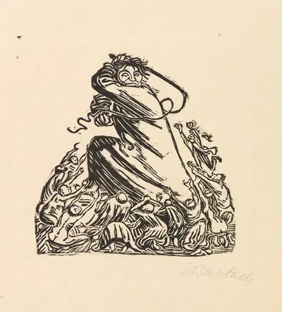 Holzschnitt aus Der Kopf by Ernst Barlach, 1919 — digital art print download