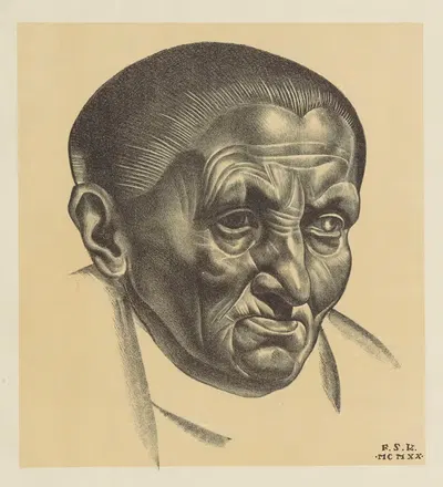 Голова старой женщины by Феличьян Щенсный Ковардский, 1922 — digital art print download