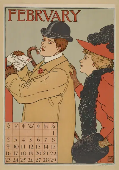 Февраль by Фердинанд Шайлер Мэтьюс, 1896 — digital art print download
