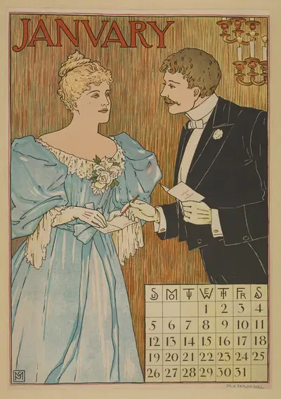 Январь by Фердинанд Шайлер Мэтьюс, 1896 — digital art print download