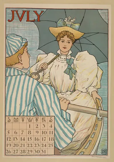 Июль by Фердинанд Шайлер Мэтьюс, 1896 — digital art print download