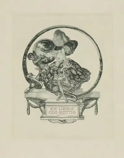 Экслибрис Одо Рёттига by Франц фон Байрос, 1911 — digital art print download