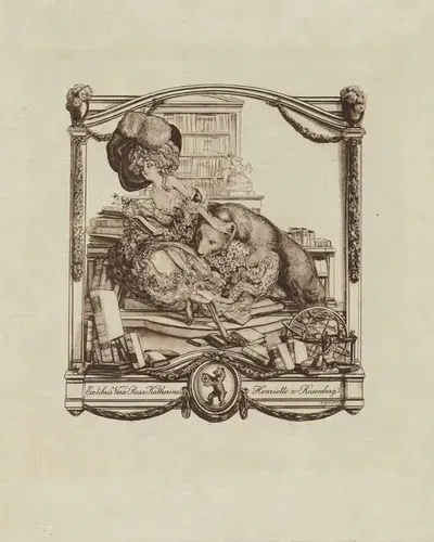 Экслибрис Веры Розы Екатерины Генриетты фон Розенберг by Франц фон Байрос, 1911 — digital art print download