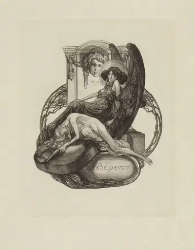 Экслибрис; Кеклейменон, собственный знак художника by Франц фон Байрос, 1911 — digital art print download