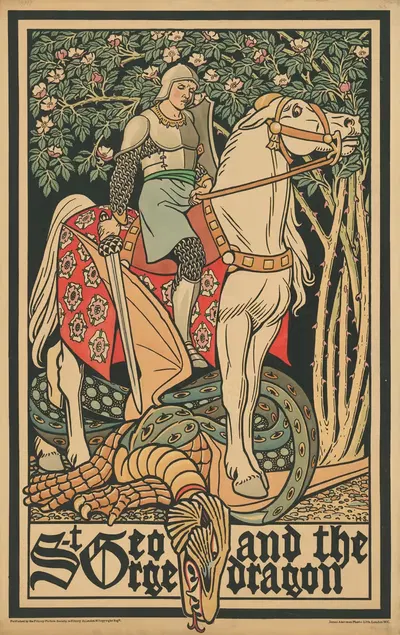 Святой Георгий и дракон by Джордж Хейвуд Моноар Сумнер, 1891 - 1893 — digital art print download