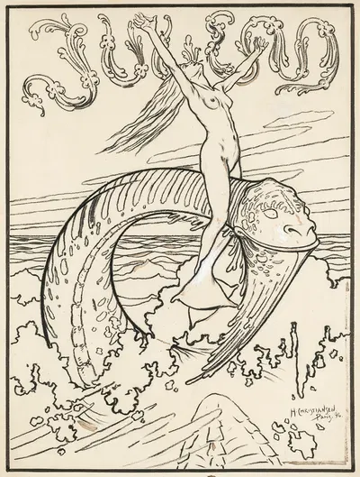 Die Woge by Hans Christiansen, 1896 — digital art print download