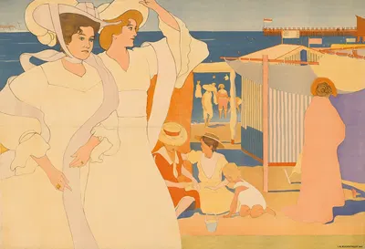 Seebad Grado by Josef Maria Auchentaller, 1906 — digital art print download