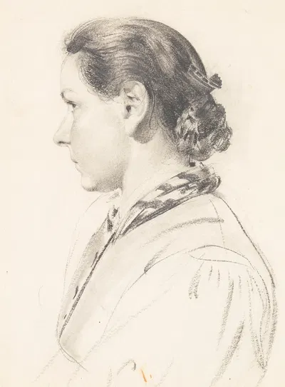 Junge Frau im Profil by Konrad Böse, 1900 — digital art print download