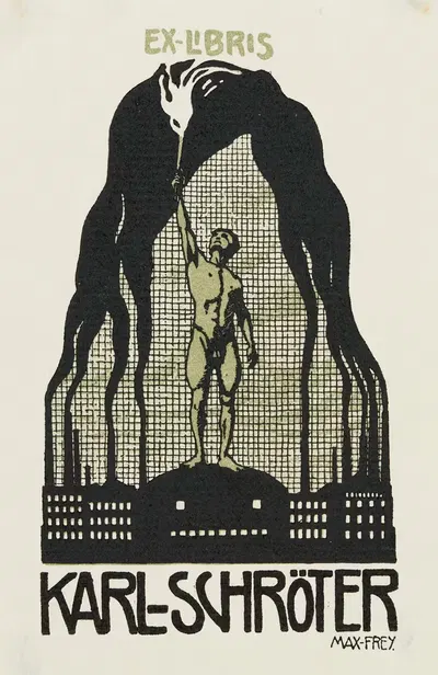 Ex Libris Karl Schröter by Max Frey, 1910 — digital art print download