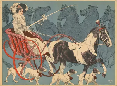 Мадемуазель Милли Дагмар и ее выступающие собаки by Мориц Вейт, 1906 — digital art print download
