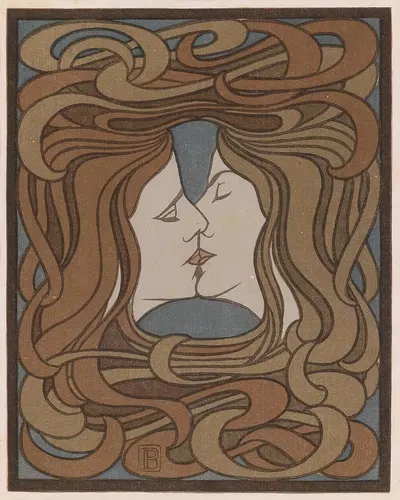 Поцелуй by Петер Бехренс, 1898 — digital art print download