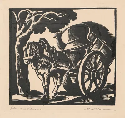 Конь с тележкой by Вацлав Вансович, 1925 — digital art print download