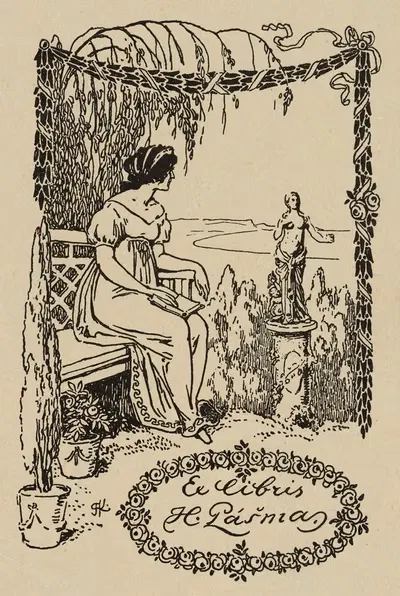 Экслибрис Х. Пашмы by Адольф Кашпар, 1900 — digital art print download