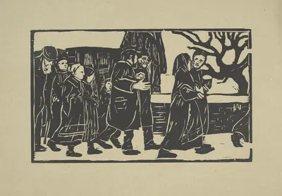 Церковная служба by Альберт Хауайзен, 1904 — digital art print download