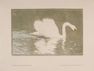 Лебедь by Альберт Хауайзен, 1907 — digital art print download