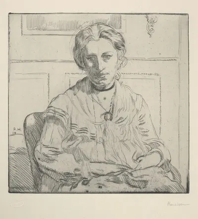 Женский портрет by Альберт Хауайзен, 1904 — digital art print download