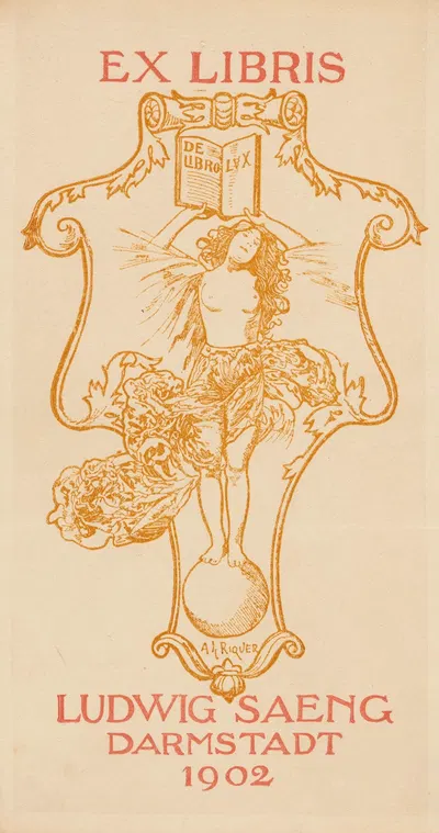 Экслибрис Людвига Зенга, Дармштадт 1902 by Александр де Рикер, 1902 — digital art print download