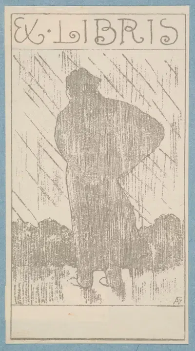 Экслибрис слепой с мотивом странника by Александр Гжибовский, 1900-1910 — digital art print download