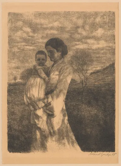 Мать и дитя – Аллегория by Альфред Гратцер, 1909 — digital art print download