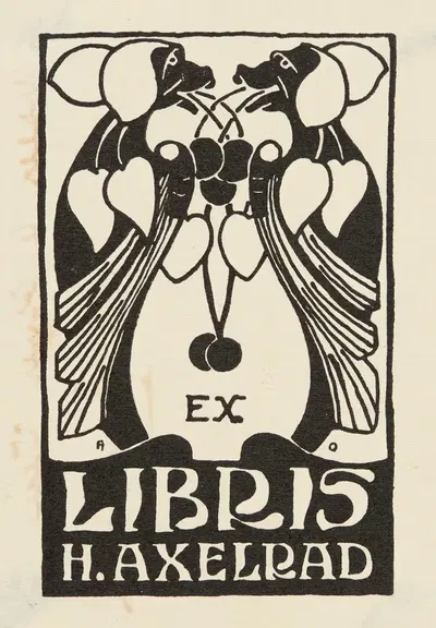 Bookplate of H. Axelrad by Alfred Offner, 1910 — digital art print download