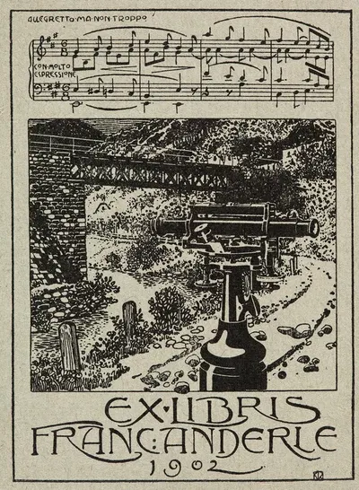 Bookplate of Franc Anderle by Alfred Roller, 1902 — digital art print download