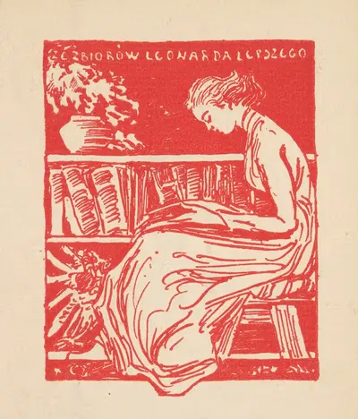 Экслибрис Леонарда Лепшегого (1856-1937) by Антоний Станислав Процайлович, 1856-1937 — digital art print download