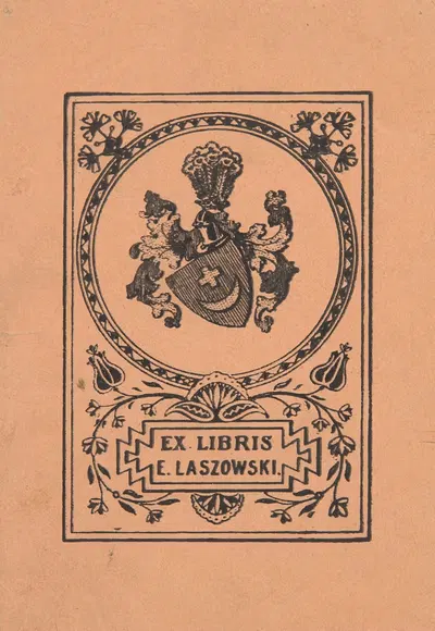Bookplate of Emil Laszowski (b. 1868) by Antoni Steinbauer, 1901 — digital art print download