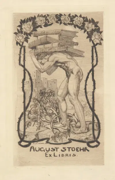 Август Штёр (Штёр) (1869-1920) – экслибрис by Август Штойр, 1869-1920 — digital art print download