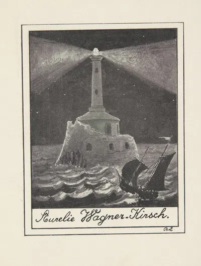 Ekslibris Aurelie Wagner-Kirsch by Ben Linnig, 1900-1914 — digital art print download