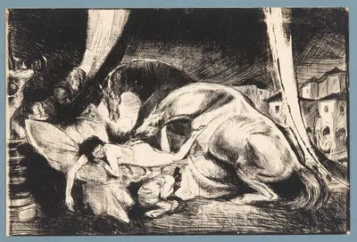 Stallions and eunuchs by Bruno Schulz, 1920-1921 — digital art print download